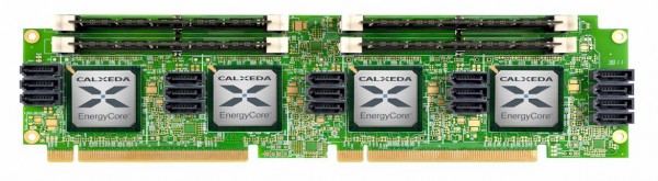 You can realise significant savings if you integrate all required hardware right onto the chip. Calxeda went as far as to integrate memory controller, SATA controller and even a 10 Gbit Ethernet network switch onto their chips. And then a tightly-packed board connects together four such chips. Image source: The Register.